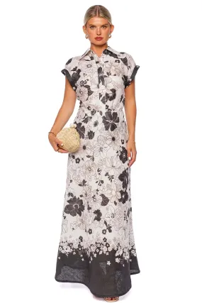 Pop Black Floral Bias Maxi Skirt