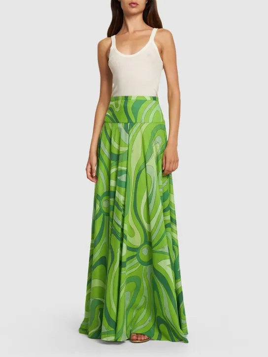 Pucci   Marmo printed cotton muslin maxi skirt 