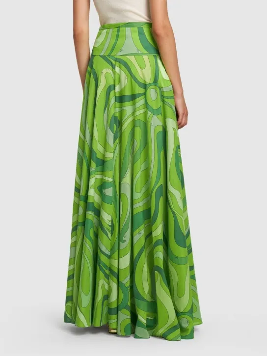 Pucci   Marmo printed cotton muslin maxi skirt 