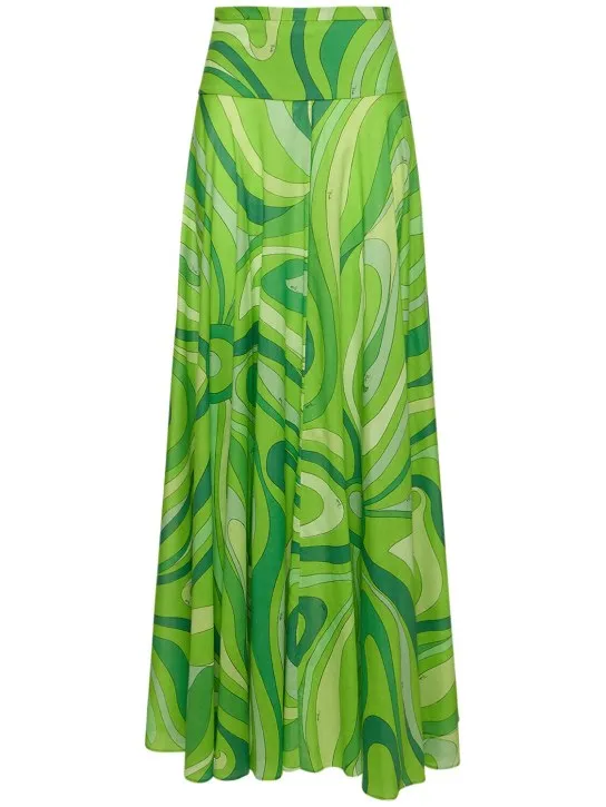 Pucci   Marmo printed cotton muslin maxi skirt 