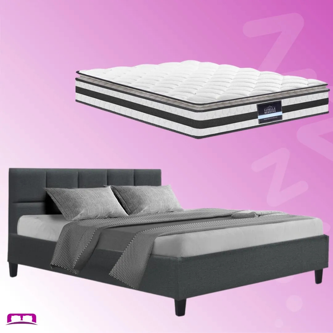 Queen Package | Bondi Bed Charcoal & Normay Pillow Top Mattress (Medium Firm)