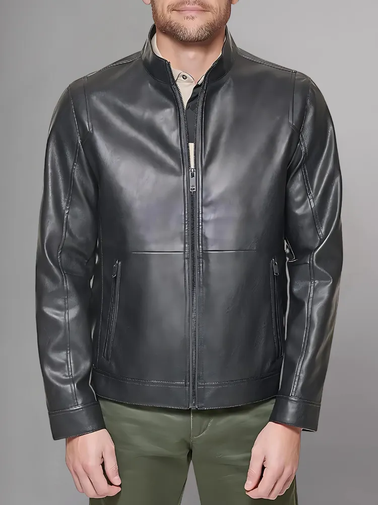 Regular Fit Real Leather Jacket for Men