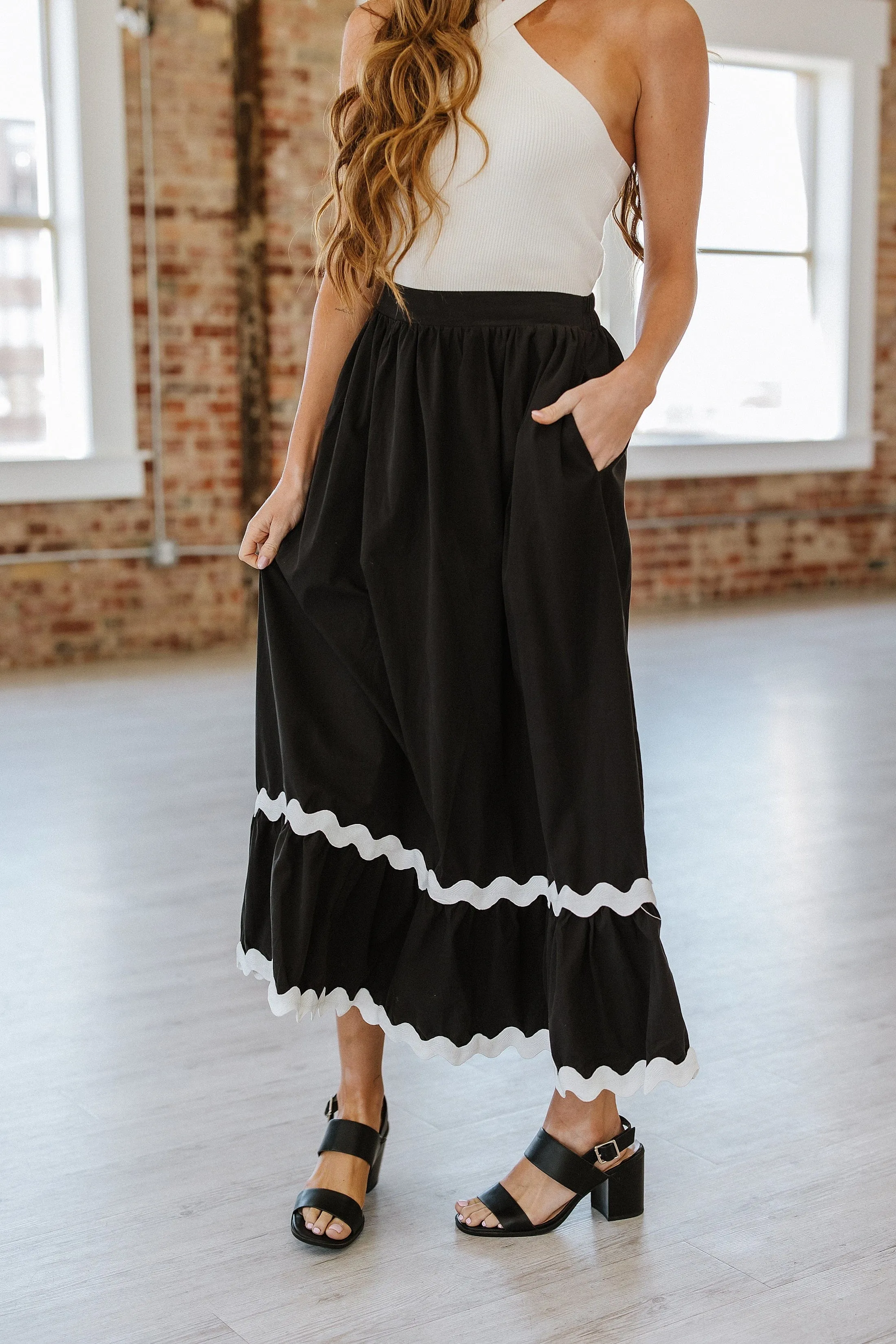 SALE - Carmen Contrast Trim Maxi Skirt | S-XL