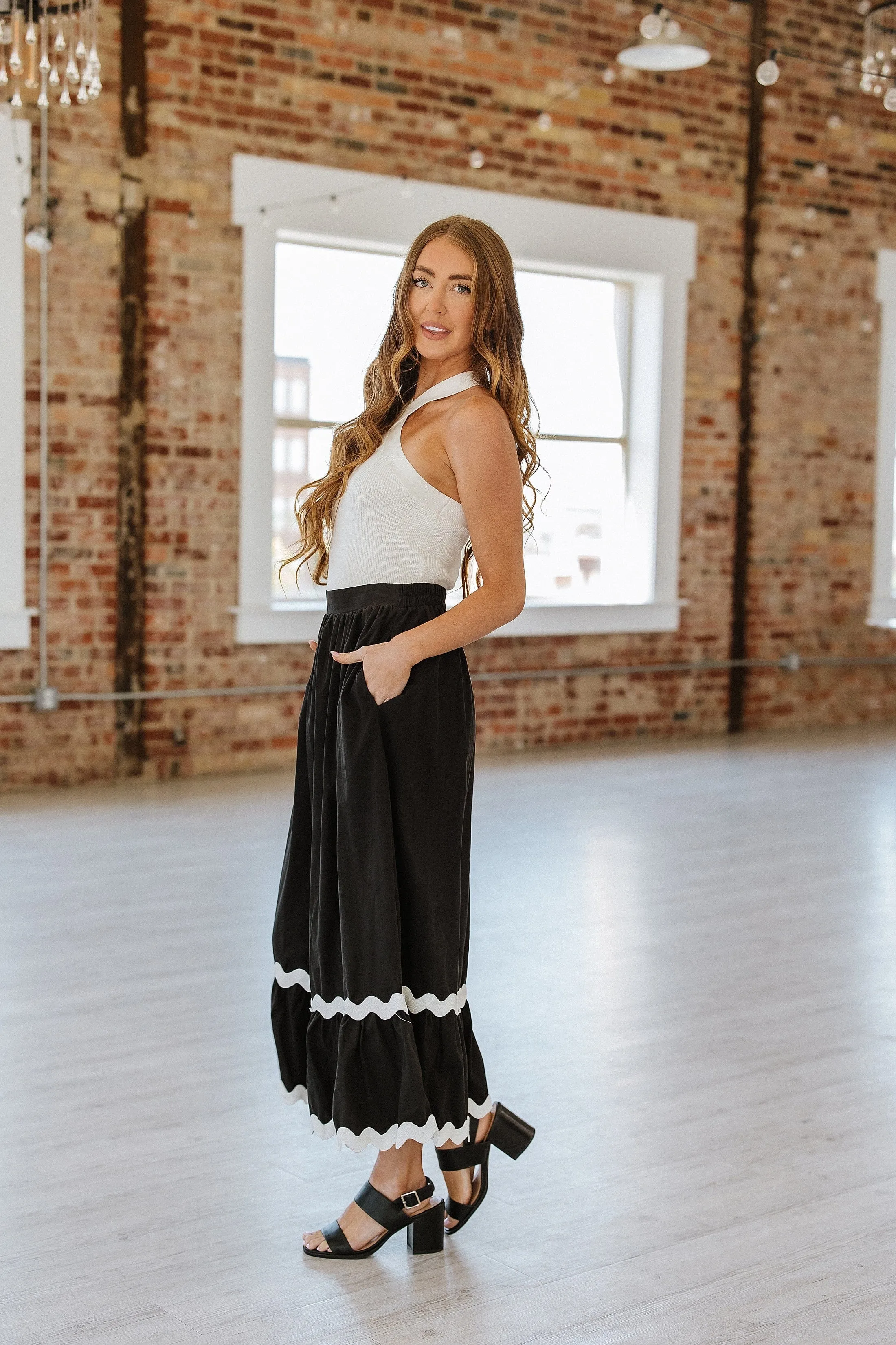 SALE - Carmen Contrast Trim Maxi Skirt | S-XL