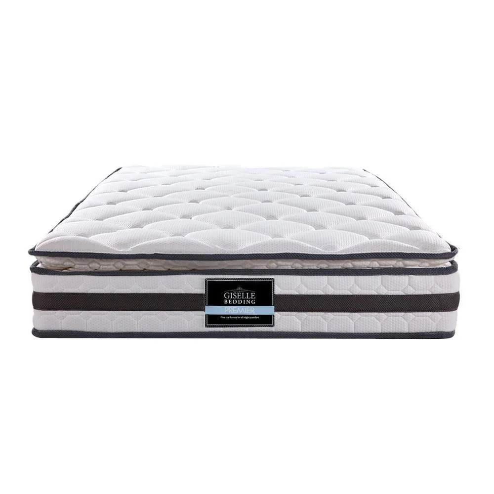 Single Package | Coogee Bed Grey & Normay Bonnell Spring Pillow Top Mattress (Medium Firm)