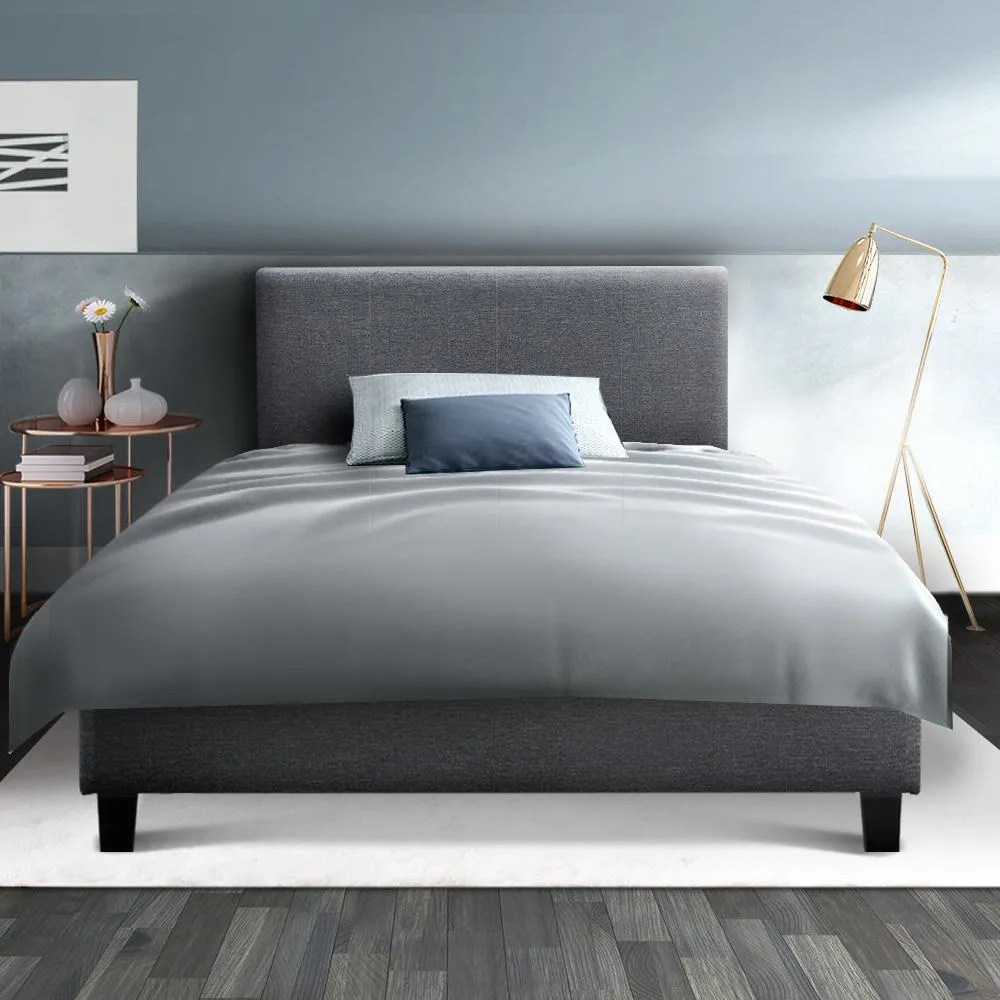 Single Package | Coogee Bed Grey & Normay Bonnell Spring Pillow Top Mattress (Medium Firm)