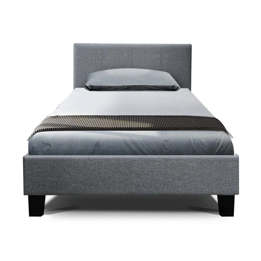 Single Package | Coogee Bed Grey & Normay Bonnell Spring Pillow Top Mattress (Medium Firm)