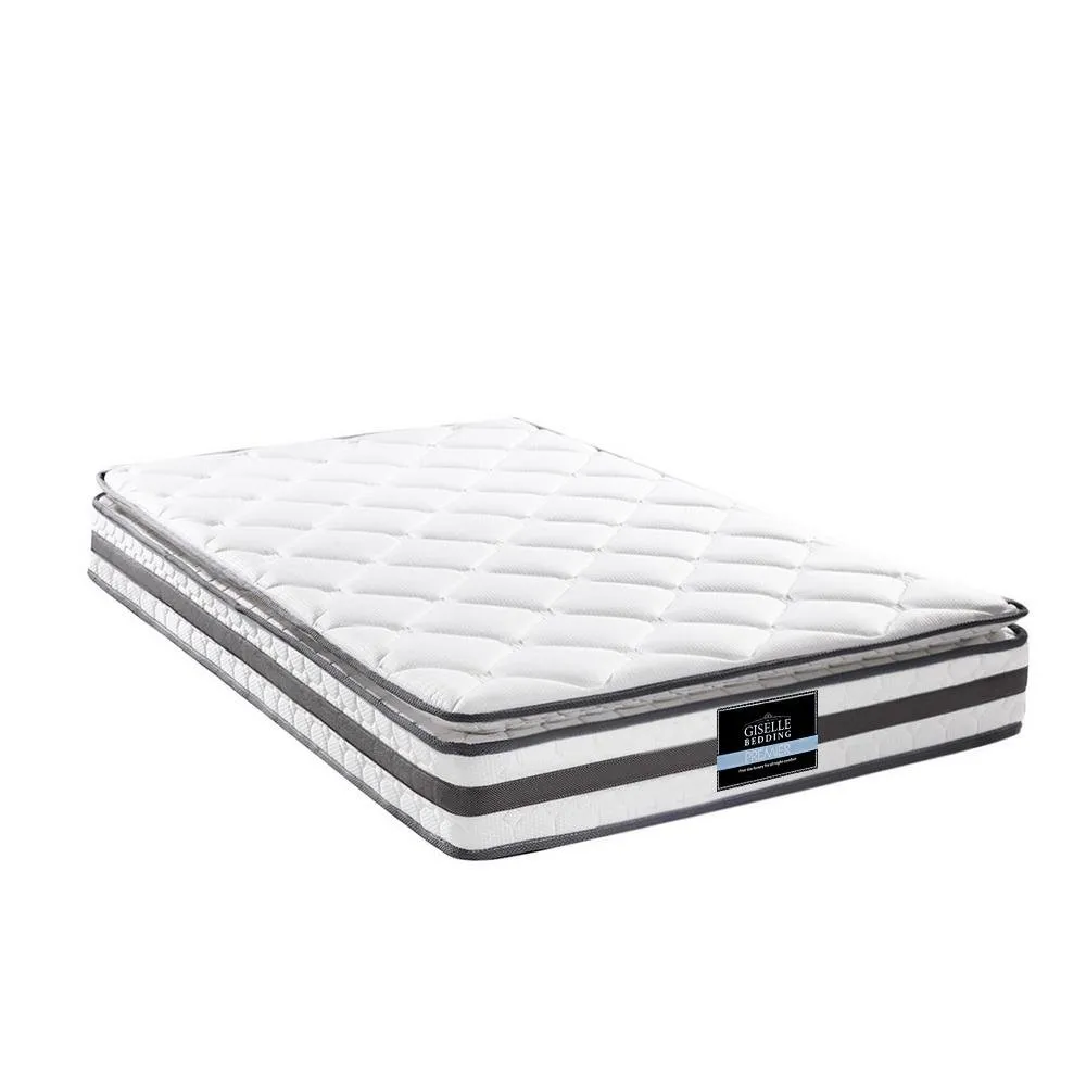 Single Package | Coogee Bed Grey & Normay Bonnell Spring Pillow Top Mattress (Medium Firm)