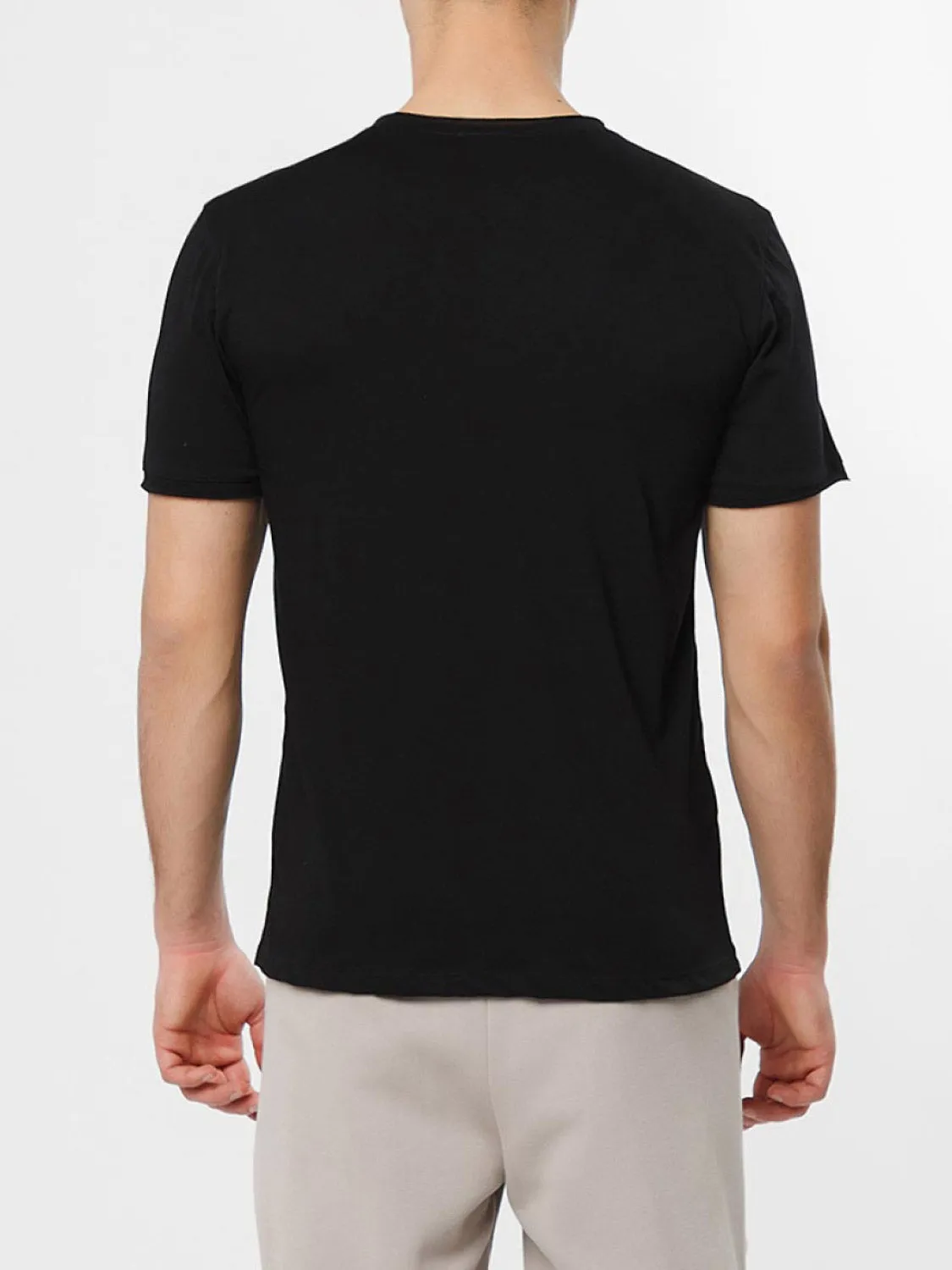 Slim Fit Pocket Crew Neck T-Shirt Black