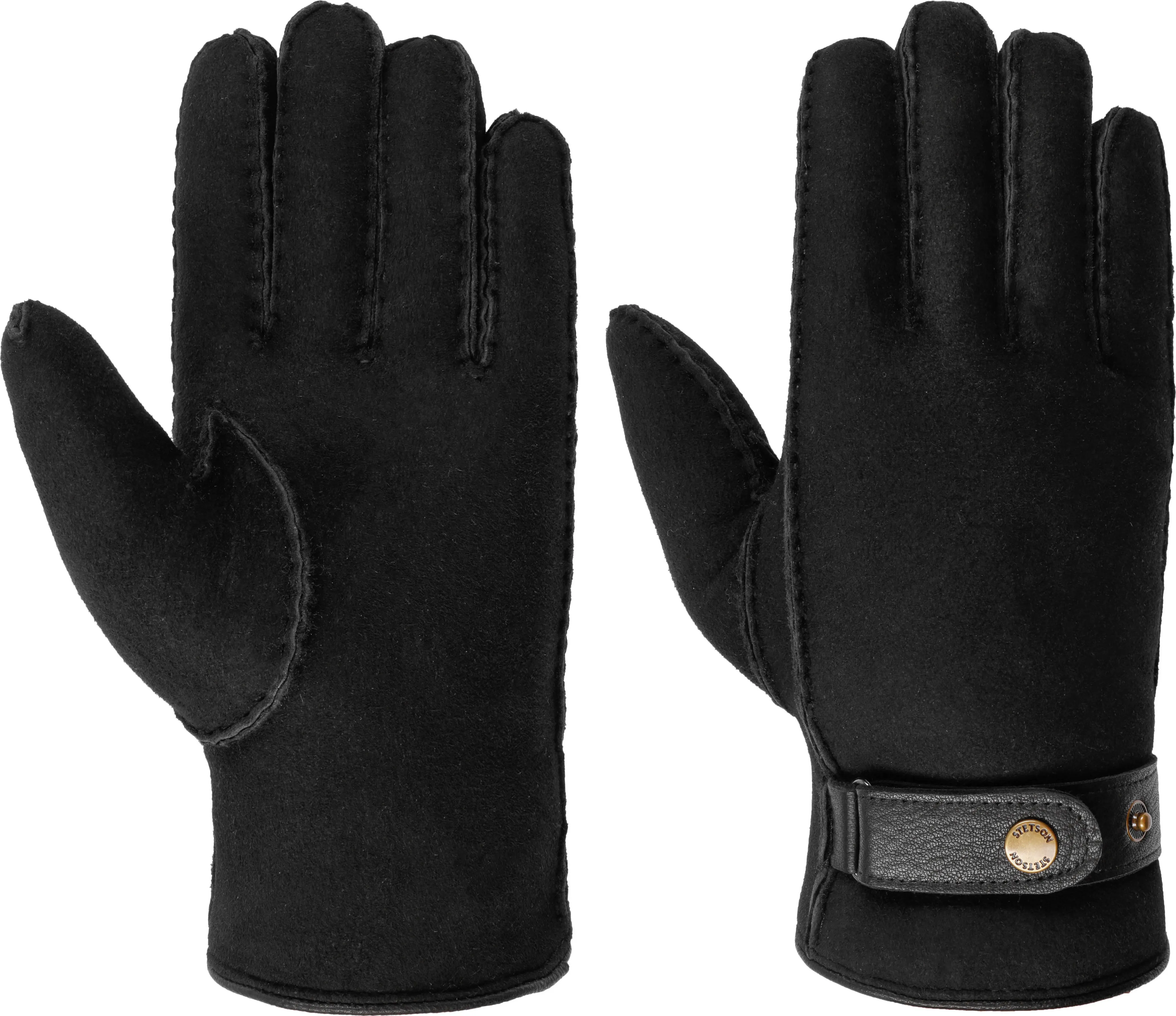 Stetson Men&#x27;s Gloves Lambfur/Deerskin Black | Buy Stetson Men&#x27;s Gloves Lambfur/Deerskin Black here | Outnorth