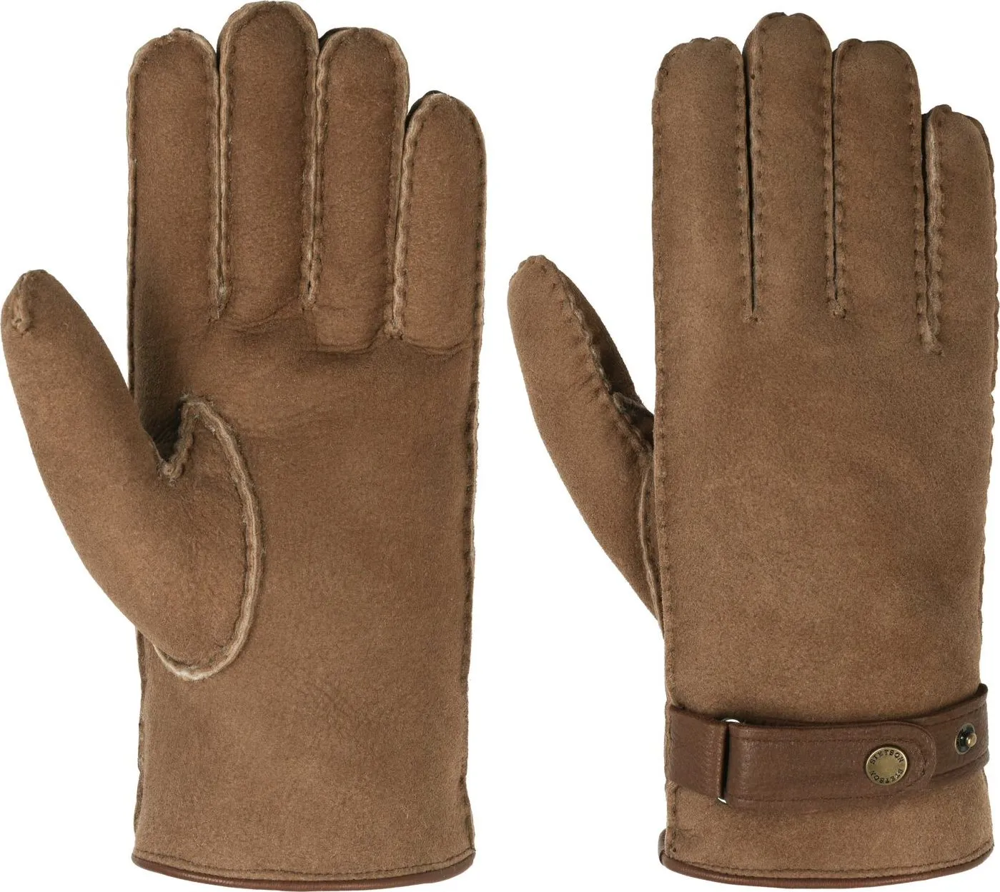 Stetson Men&#x27;s Gloves Lambfur/Deerskin Brown | Buy Stetson Men&#x27;s Gloves Lambfur/Deerskin Brown here | Outnorth