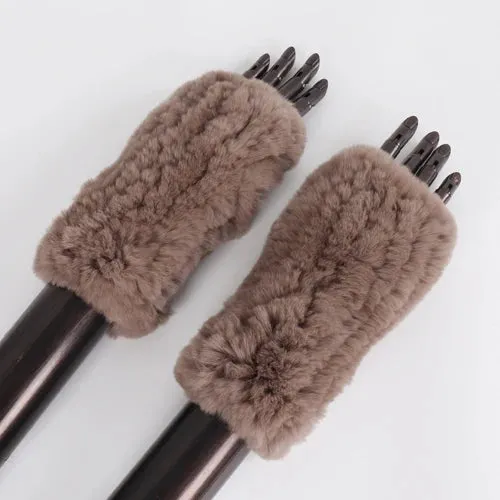 TEEK - Womens Natural Fluff Gloves Fingerless Gloves