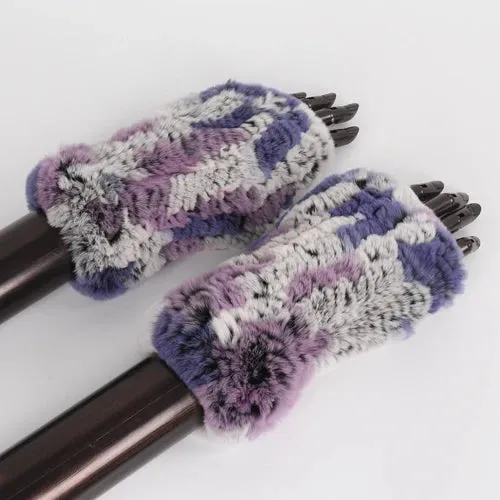 TEEK - Womens Natural Fluff Gloves Fingerless Gloves