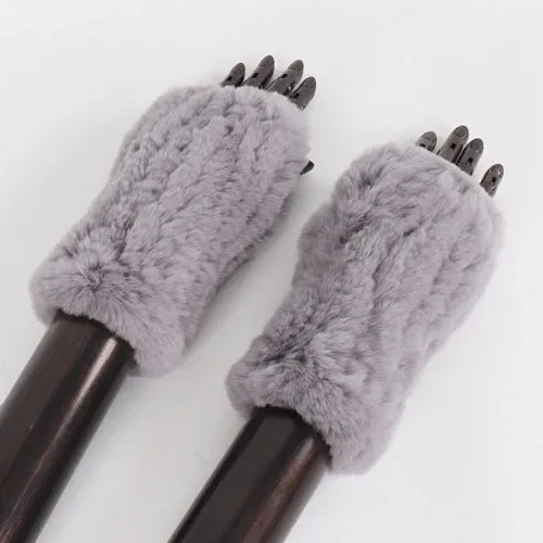 TEEK - Womens Natural Fluff Gloves Fingerless Gloves