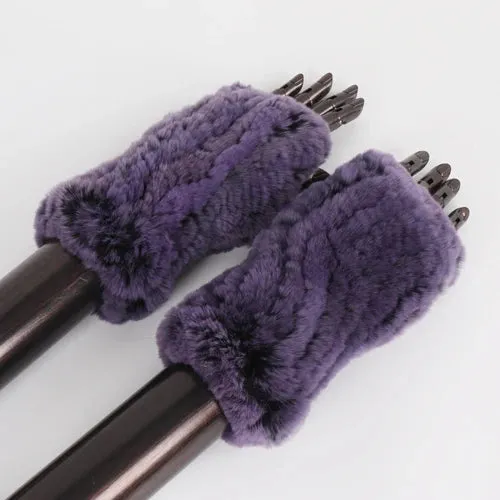 TEEK - Womens Natural Fluff Gloves Fingerless Gloves