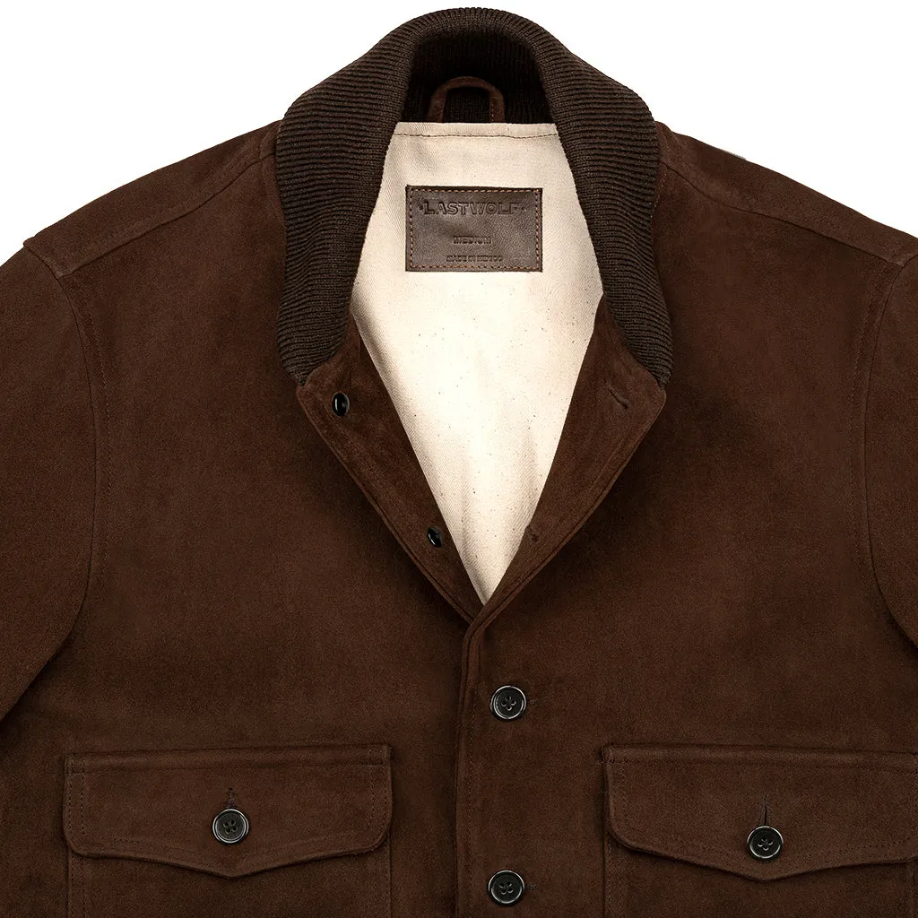 VOYAGEURS BOMBER SUEDE JACKET-HAZELNUT