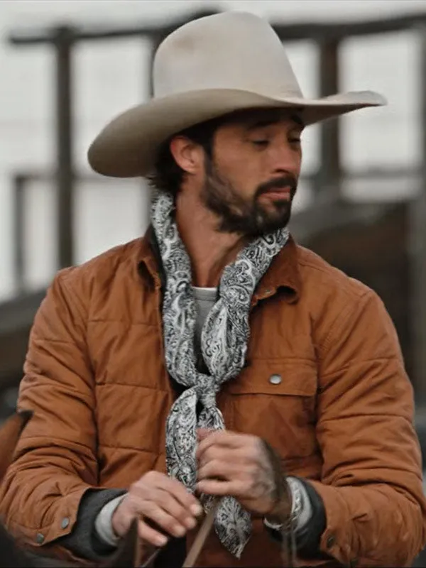 Walker Yellowstone S04 Ryan Bingham Brown Puffer Jacket