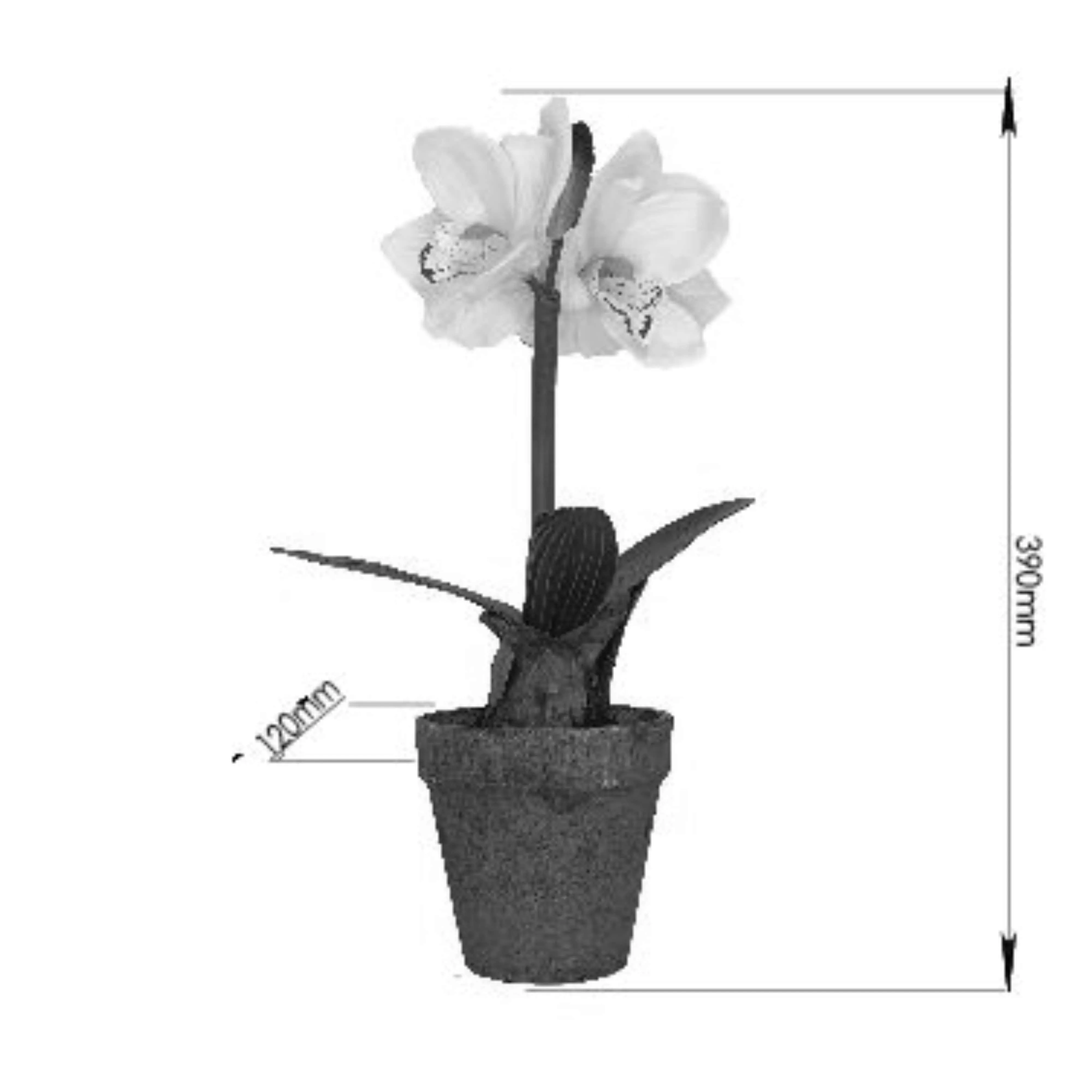 White Flower Pot 40cm Artificial Plant by Criterion