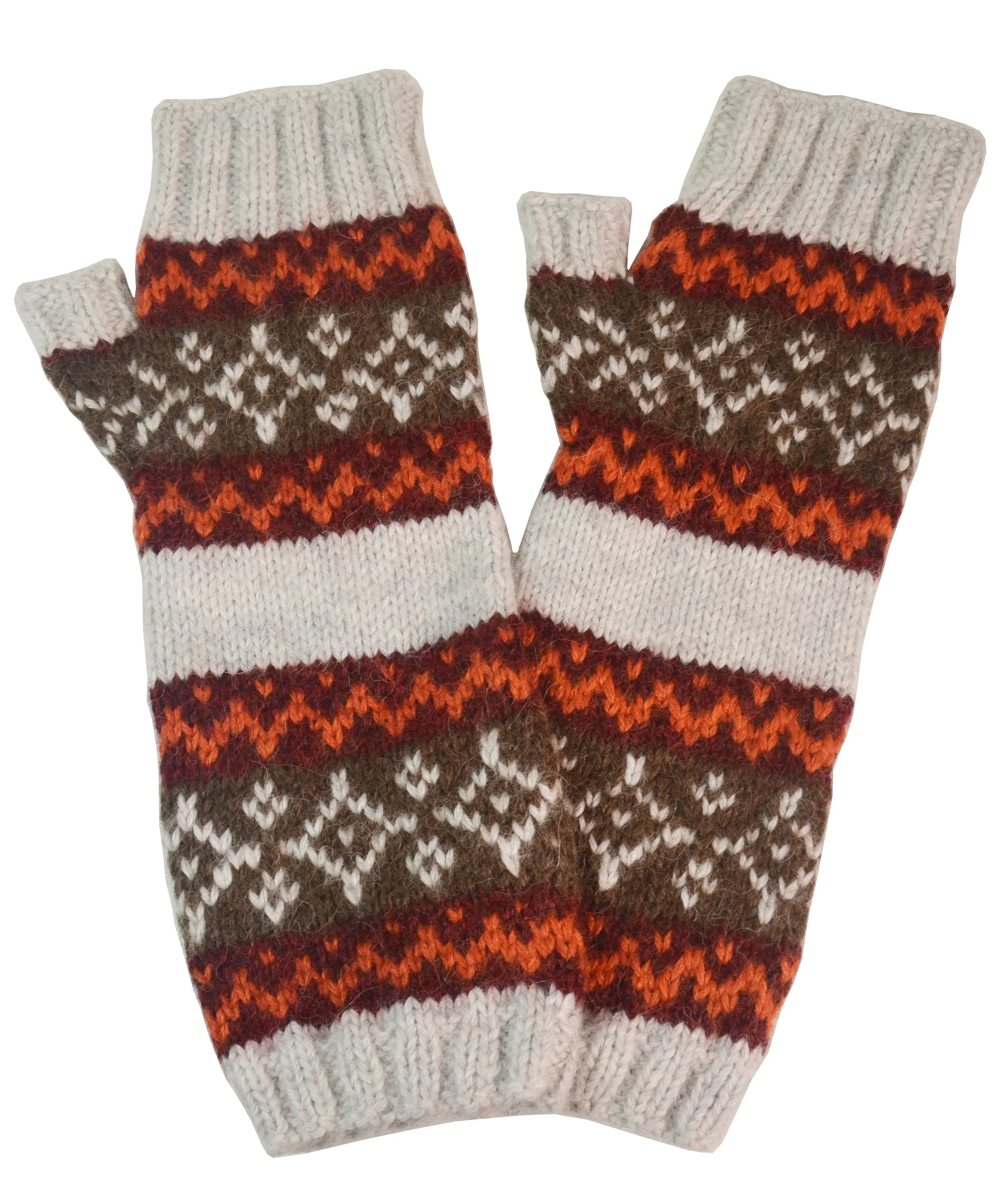 Winter Color Alpaca Fingerless Gloves