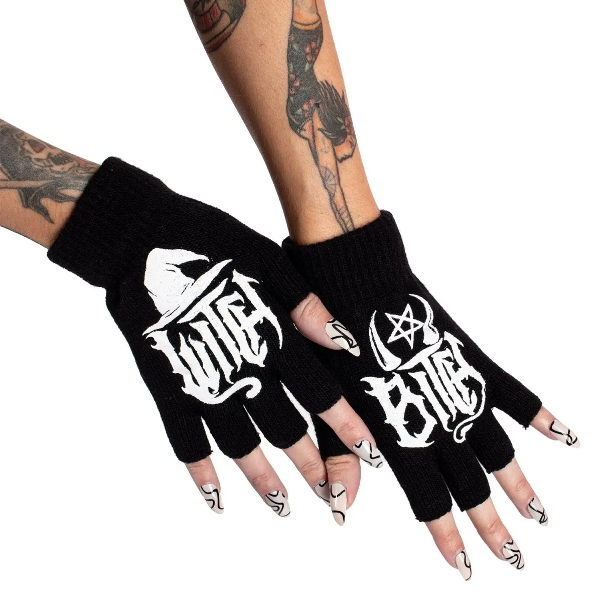 Witch Bitch Fingerless Knit Gloves